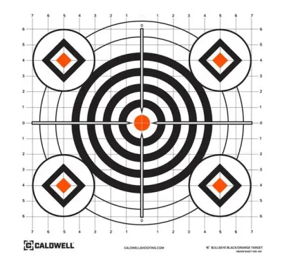 Dobře viditelné terče ideální pro zaměřování pušky nebo pistole na střelnici. Díky jejich 1" mřížkovým liniím a několika střeleckým zónám budete schopni zaměřit svou střelnou zbraň během okamžiku.